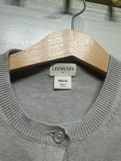 Girls Size 8-9 Medium Crewcuts Grey Cardigan - Very Good Used Condition