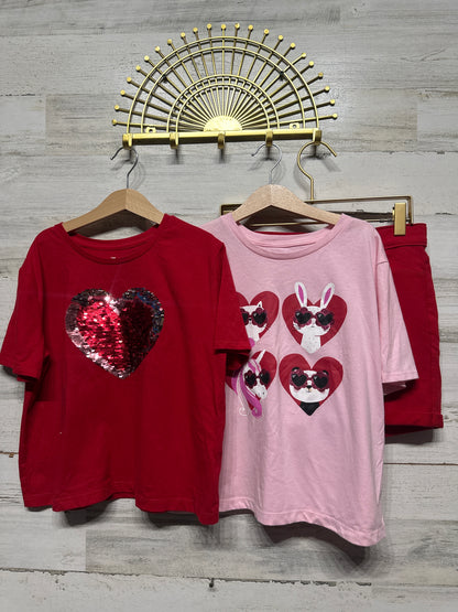 Size 10/12 Large Valentine's Day Clothing Lot (3 pieces)  - Very Good Used Condition