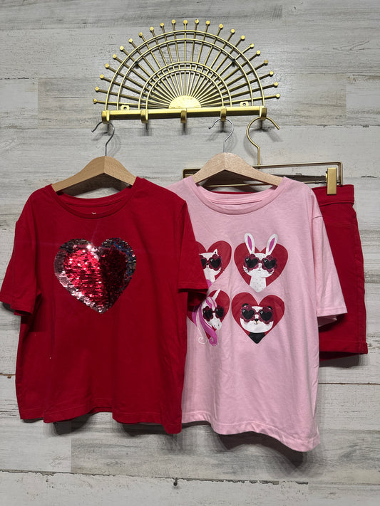 Size 10/12 Large Valentine's Day Clothing Lot (3 pieces)  - Very Good Used Condition