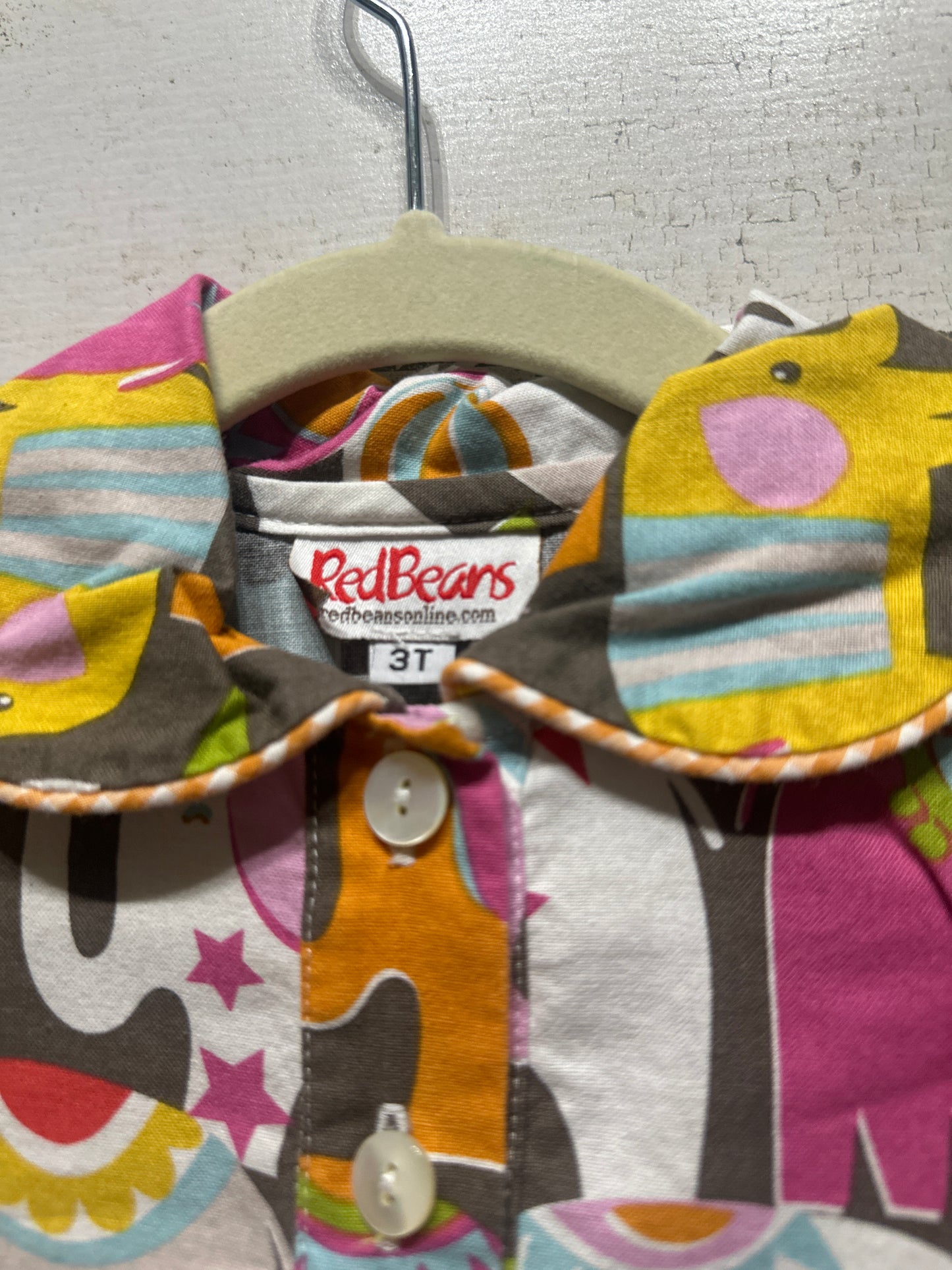 Girls Size 3t Red Beans Elephant Dress - Good Used Condition