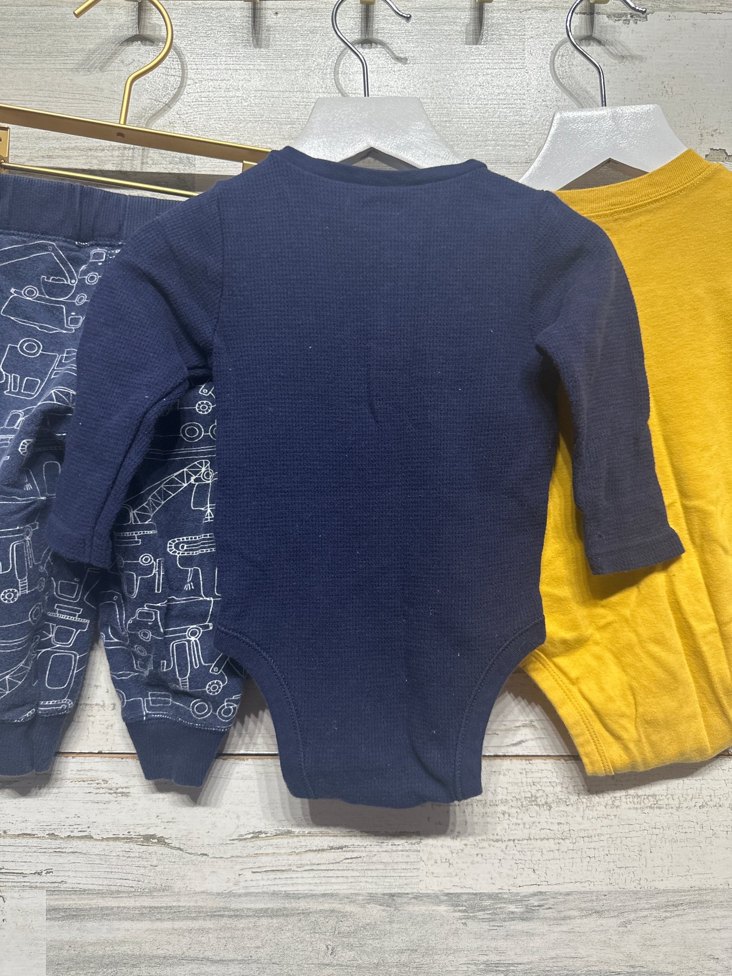 Boys Size 12m Navy/Yellow Clothing Lot (3 pieces) - Play Condition**