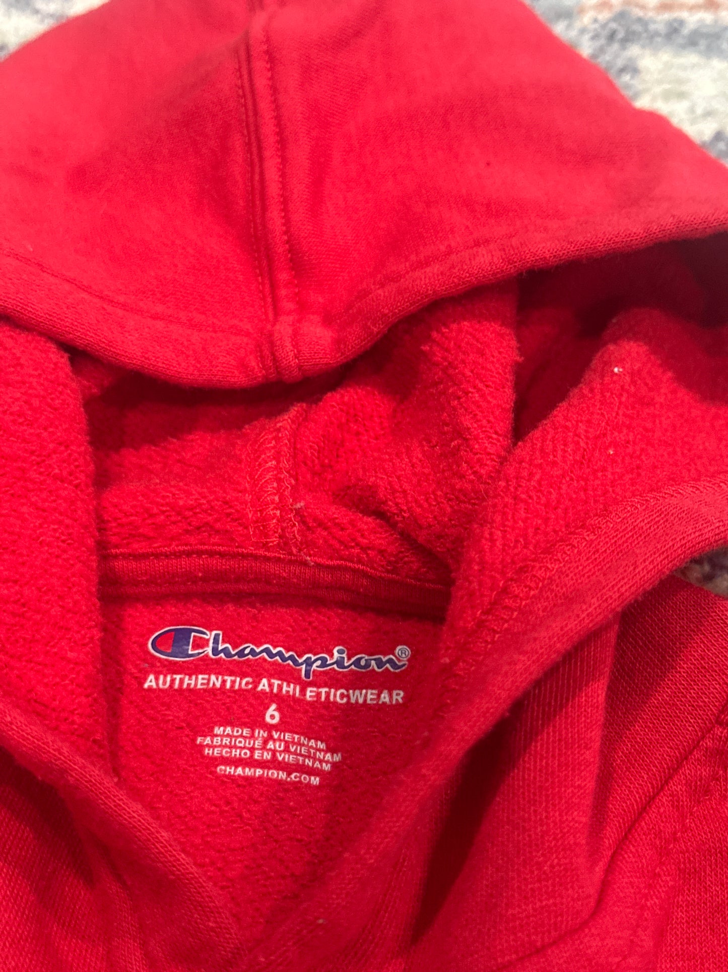 Champion Red Hoodie Fits Like Boys Size 5 VGUC