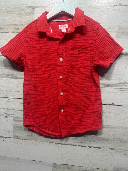 Boys Size 4/5 XS Cat and Jack 
Red Button Up Shirt - Very Good Used Condition