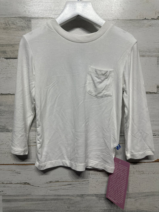 Size 2t Kickee Pants Bamboo Long Sleeve White Pocket Tee - New With Tags