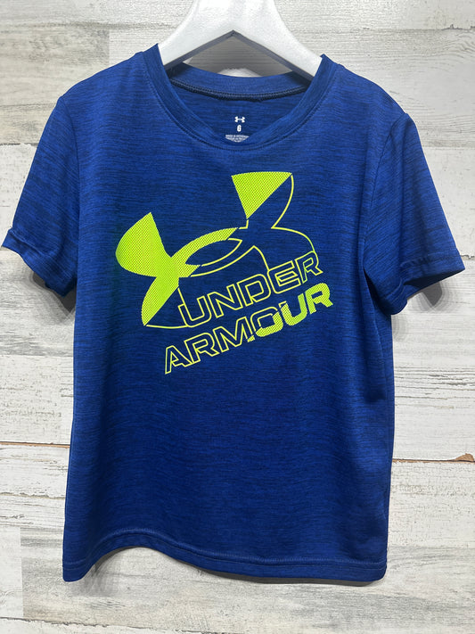 Boys Size 6 Under Armour Blue Drifit Shirt - Very Good Used Condition