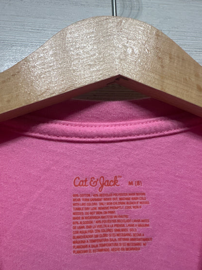 Boys Size 8 Medium Cat and Jack Pink High Torque Racing TShirt - Very Good Used Condition