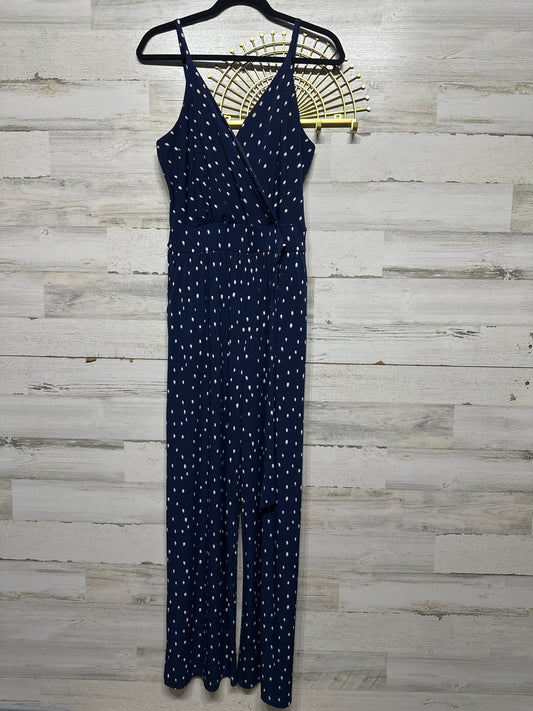 Women's Size Large Kaileigh Navy Dotted Jumpsuit - Very Good Used Condition