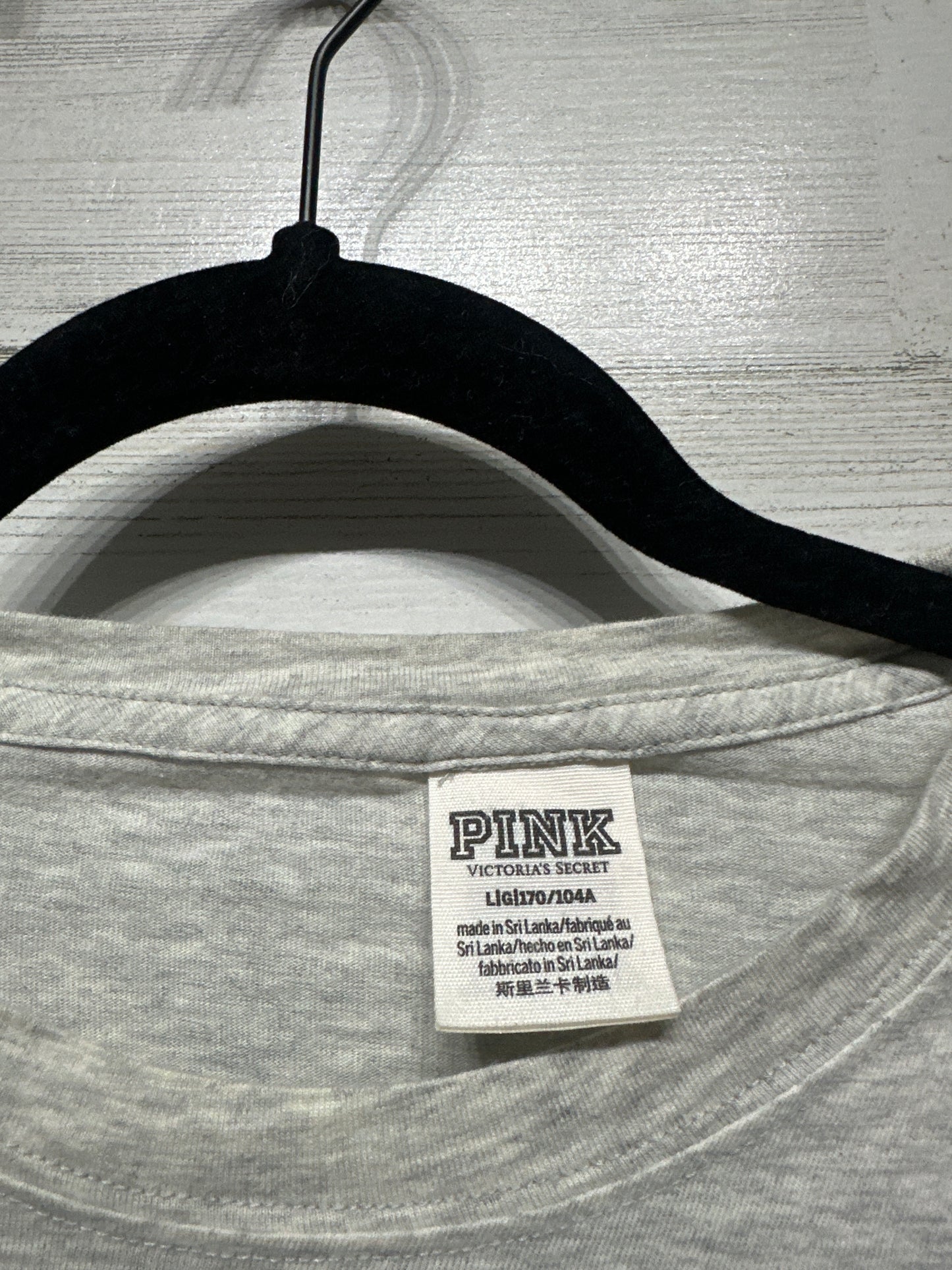 Women's Size Large Victoria's Secret Pink Long Sleeve Rhinestone Cherry Shirt - Very Good Used Condition