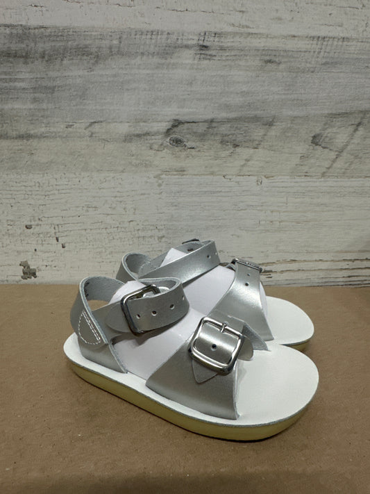 Girls Size 4 Toddler Sun San Silver Surfer Sandals - New Without Box