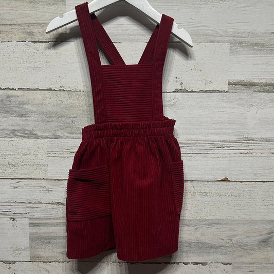 Girls Size 3t Wonder Nation Maroon Cord Jumper Dress - Very Good Used Condition