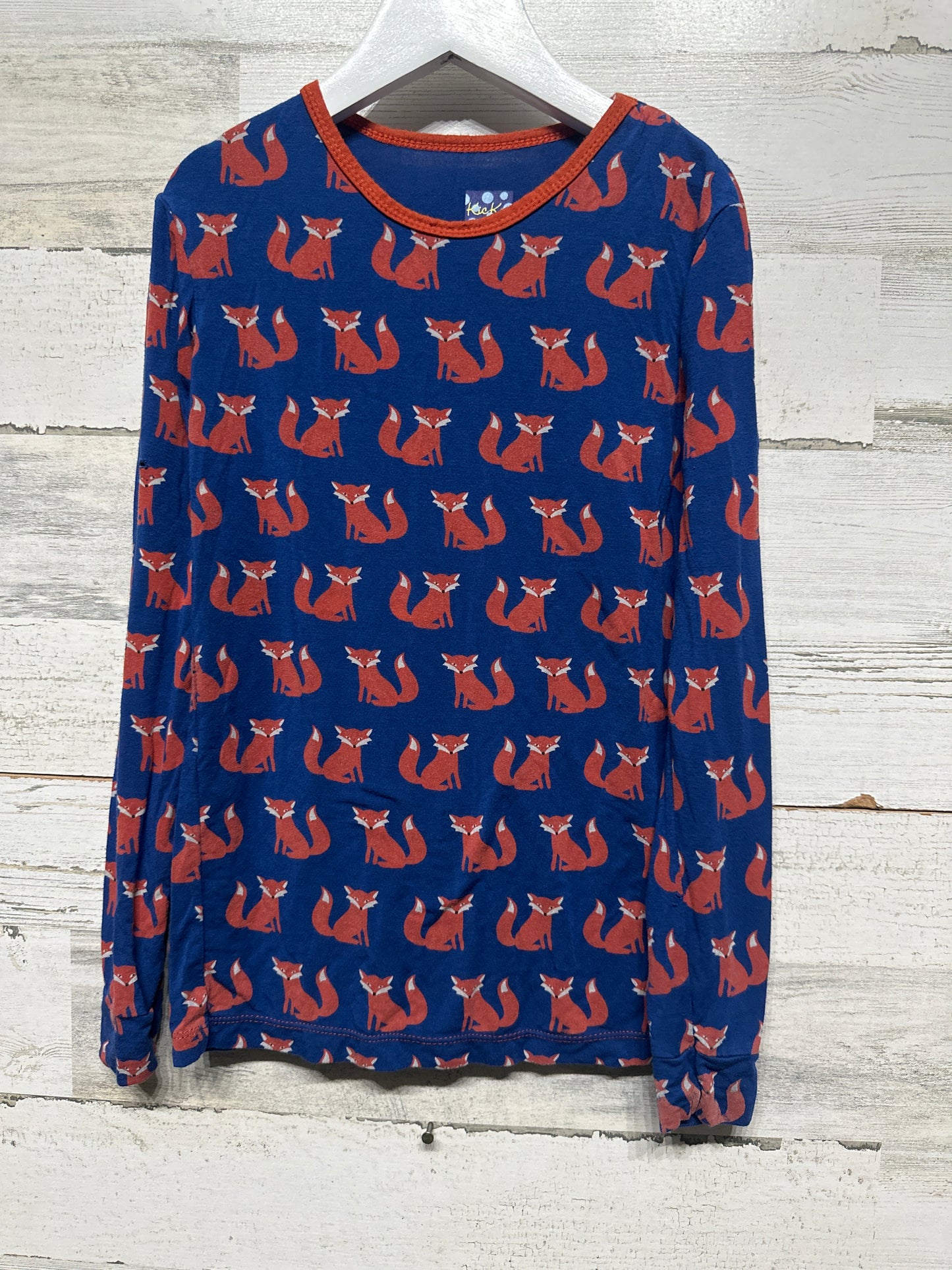Boys Size 10 Kickee Pants Bamboo Fox Fitted Pajama Top  - Very Good Used Condition