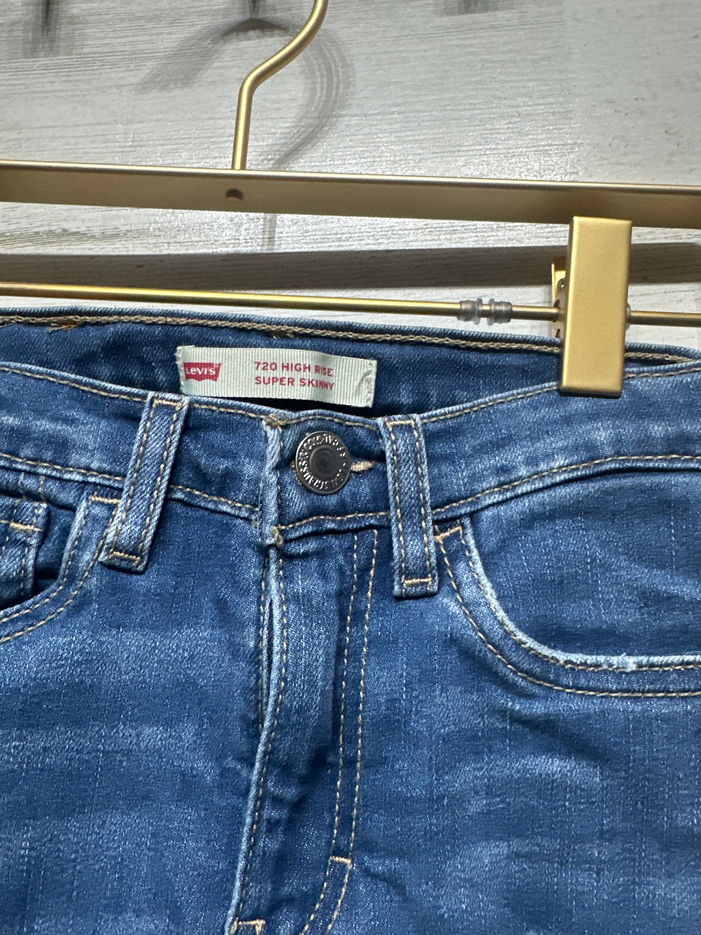 Levi's 720 High Rise Super Skinny Distressed Jeans - Girls Size 7 Regular - Very Good Used Condition