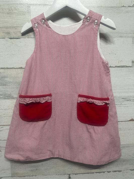 Girls Size 2t Willow Red Gingham Pocket Dress - Very Good Used Condition