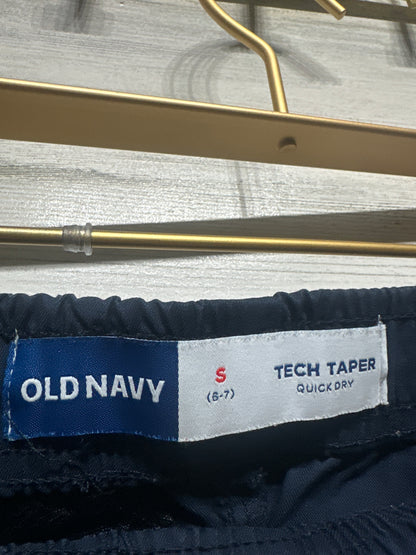 Boys Size 6-7 (Small) Old Navy Tech Taper Quick Dry Navy Blue Pants - Very Good Used Condition