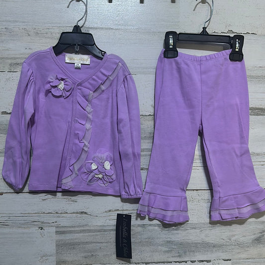 Girls Size 24m Isobella and Chloe two piece lavender set - New With Tags