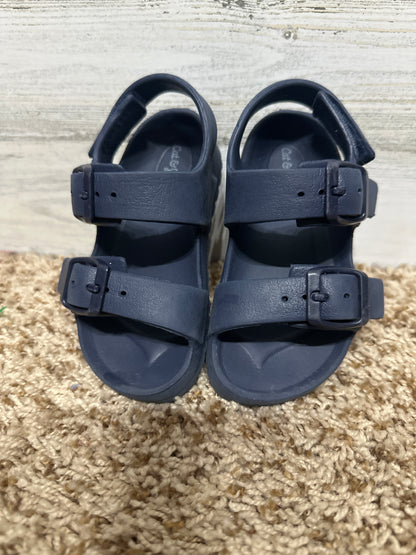 Boys Size 7 Toddler Cat & Jack Navy Sandals - Good Used Condition