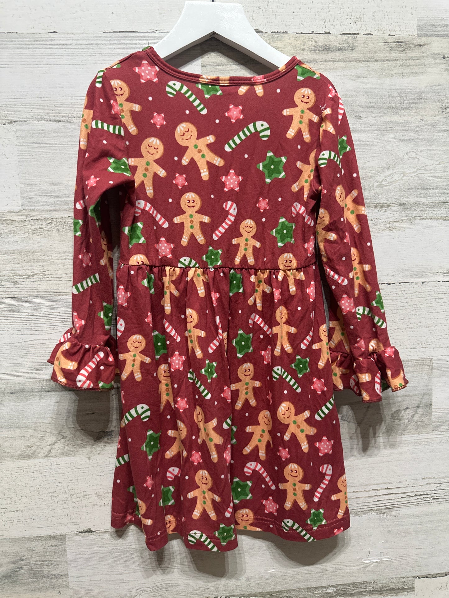 Girls Preowned Size 5-6 Gingerbread Man Holiday Dress - Very Good Used Condition