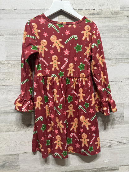 Girls Preowned Size 5-6 Gingerbread Man Holiday Dress - Very Good Used Condition