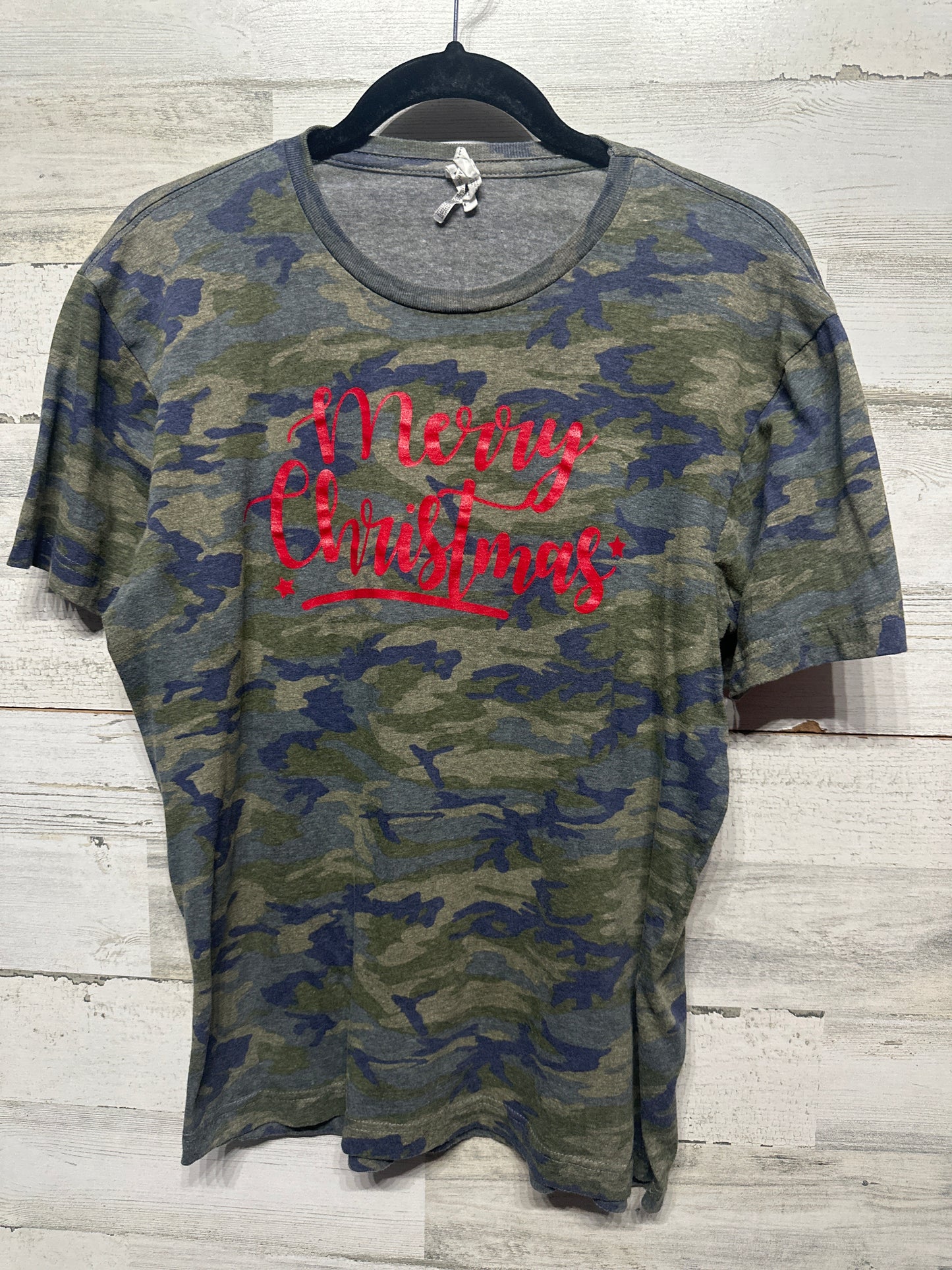 Women's Size Medium Camo Christmas Shirt - Very Good Used Condition