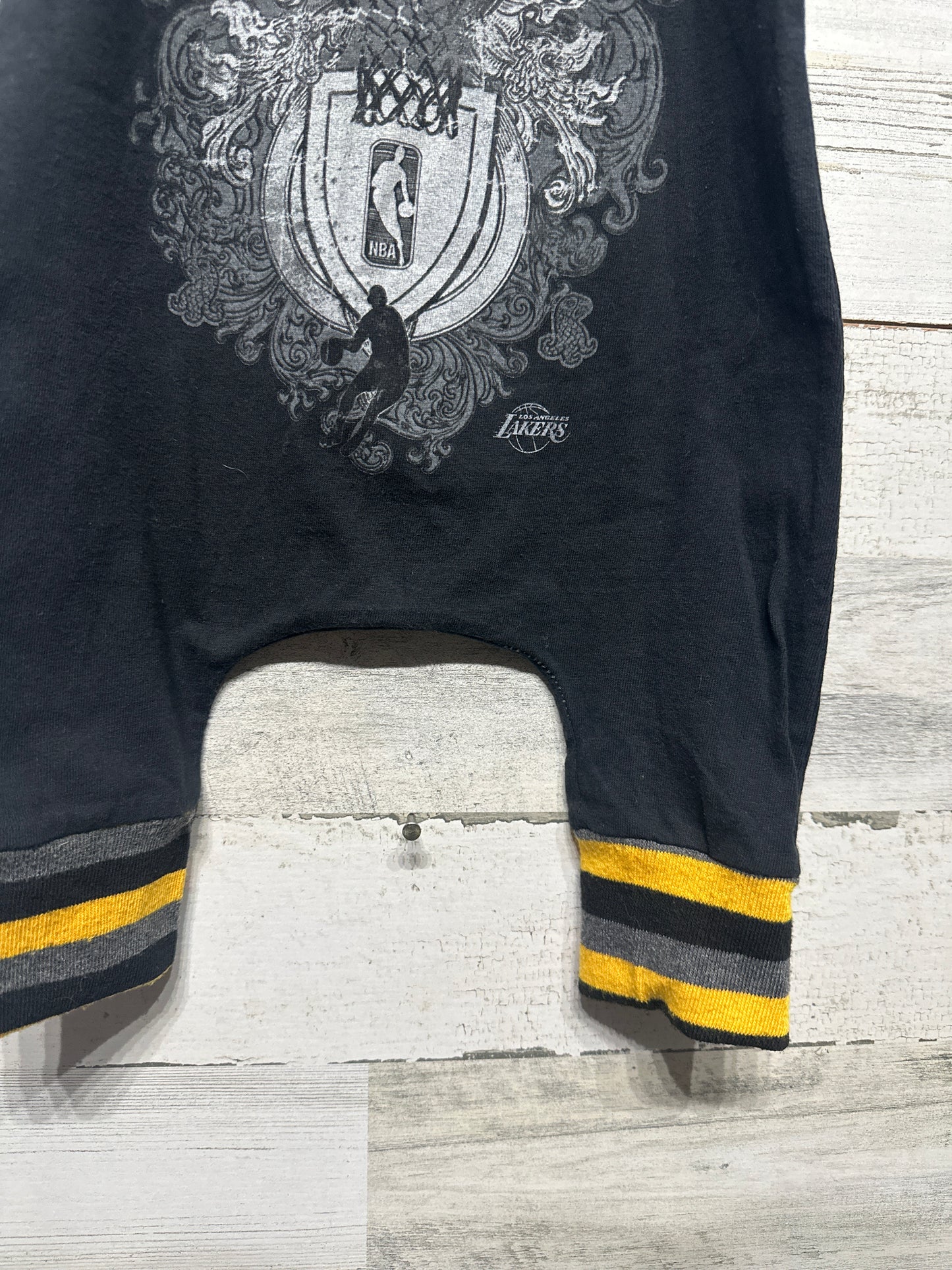 Adidas LA Lakers Basketball Custom Romper Upcycled Adidas Fits 2t / 3t GUC