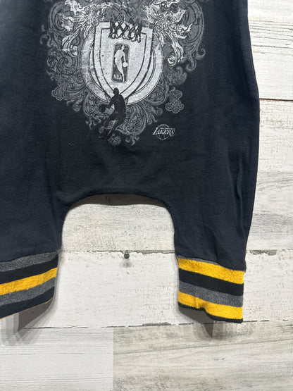 Adidas LA Lakers Basketball Custom Romper Upcycled Adidas Fits 2t / 3t GUC