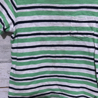 Boys Size 3 Janie and Jack green striped tee - play condition