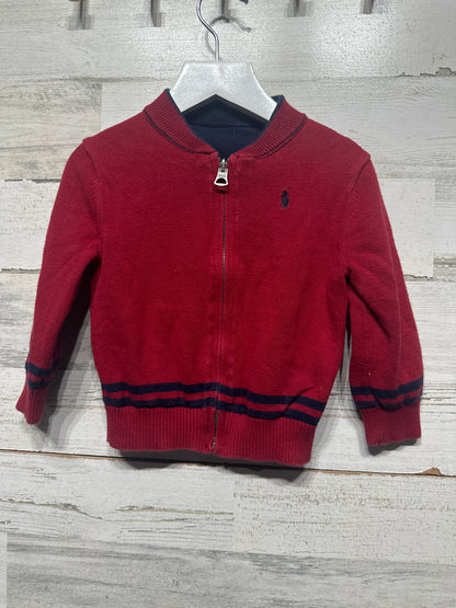 Boys Size 18m Ralph Lauren Polo 18m Reversible Zip Up Jacket (Red/Navy Blue)  - Good Used Condition