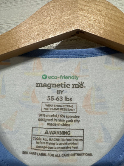 Magnetic Me Boys Size 8 Modal Sailboat Shorts Pajama Set VGUC