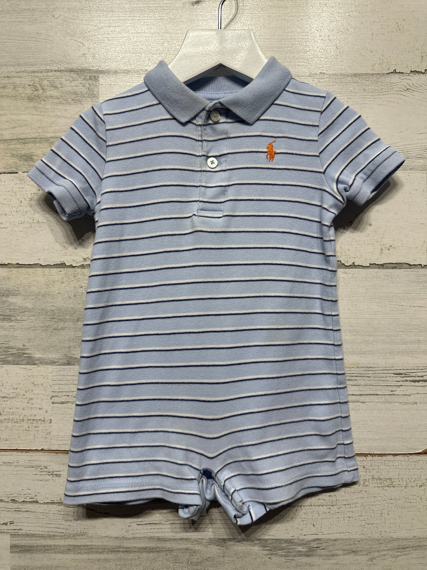 Size 9m Ralph Lauren Polo Striped Romper - Very Good Used Condition*