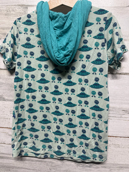 Boys Size 5/6 (XS) Kickee Pants Bamboo Aliens Hooded Shirt - Good Used Condition
