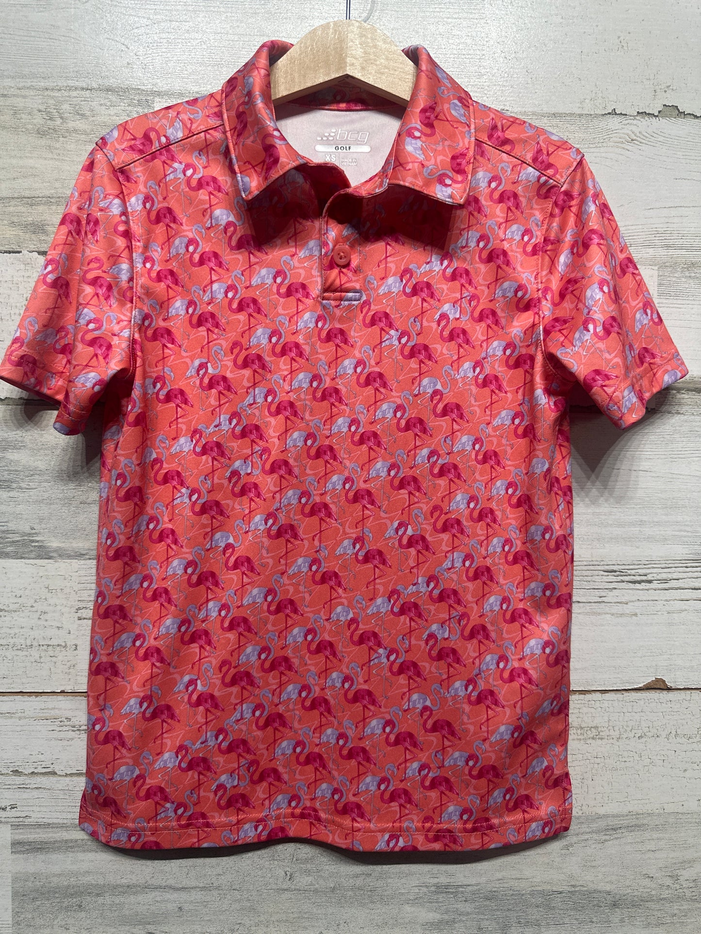 Size 6-7 (XS) BCG Golf Flamingo Polo Shirt - Very Good Used Condition