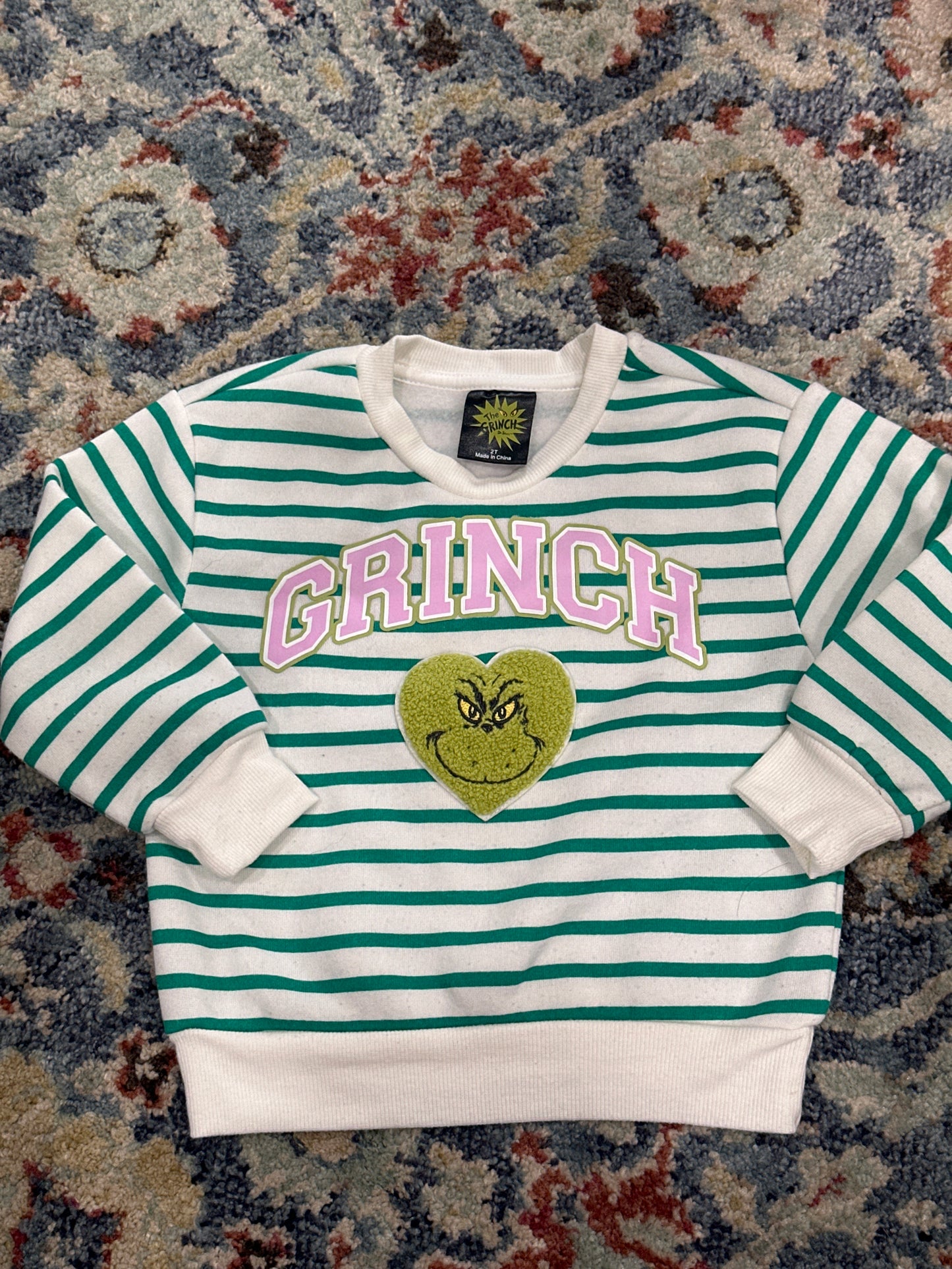 Grinch Girls 2T Holiday Sweatshirt GUC