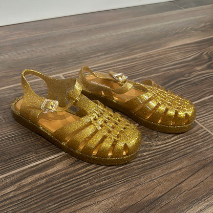 Girls 3 youth Mini Melissa gold sandals - very good used condition