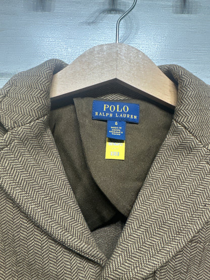 Girls Size 6 Polo Ralph Lauren Herringbone Cotton-Blend Blazer - Very Good Used Condition