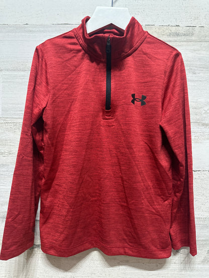 Boys Size 5 Under Armour Red Quarter Zip Longsleeve Shirt - Very Good Used Condition