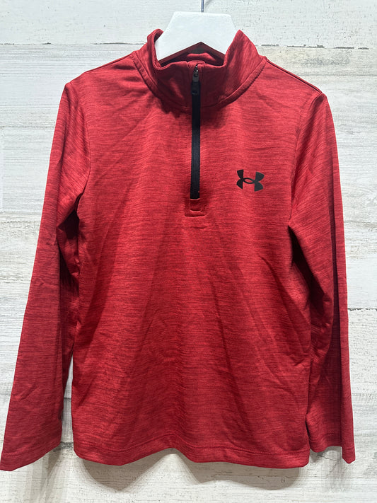 Boys Size 5 Under Armour Red Quarter Zip Longsleeve Shirt - Very Good Used Condition