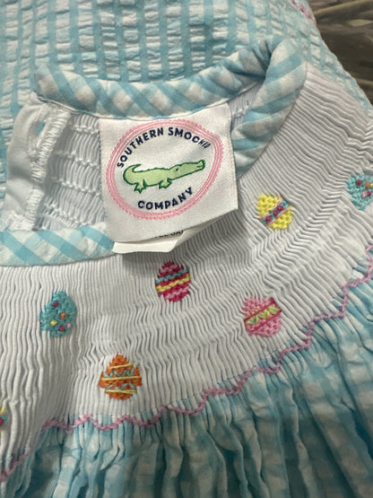Girls Size 4t Southern Smocked Company Easter Egg Dress - Play Condition*