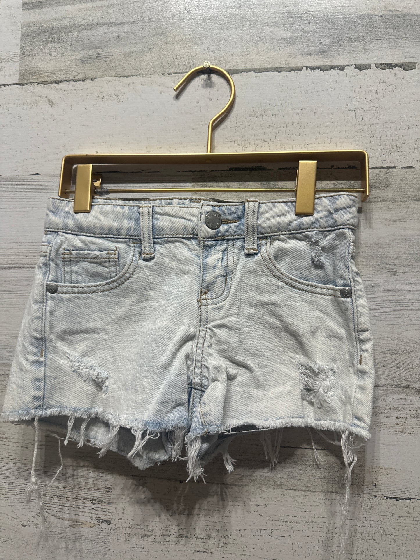 Girls Size 6-7 Small Art Class Adjustable Waist Distressed Denim Shorts - Very Good Used Condition