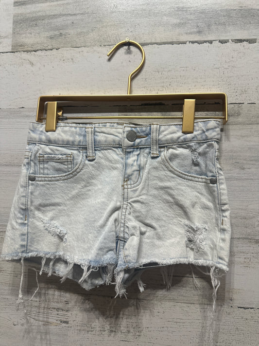 Girls Size 6-7 Small Art Class Adjustable Waist Distressed Denim Shorts - Very Good Used Condition