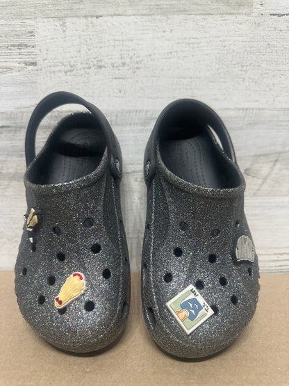 Girls Size J3 (Youth 3) Crocs Glitter Clogs - Very Good Used Condition