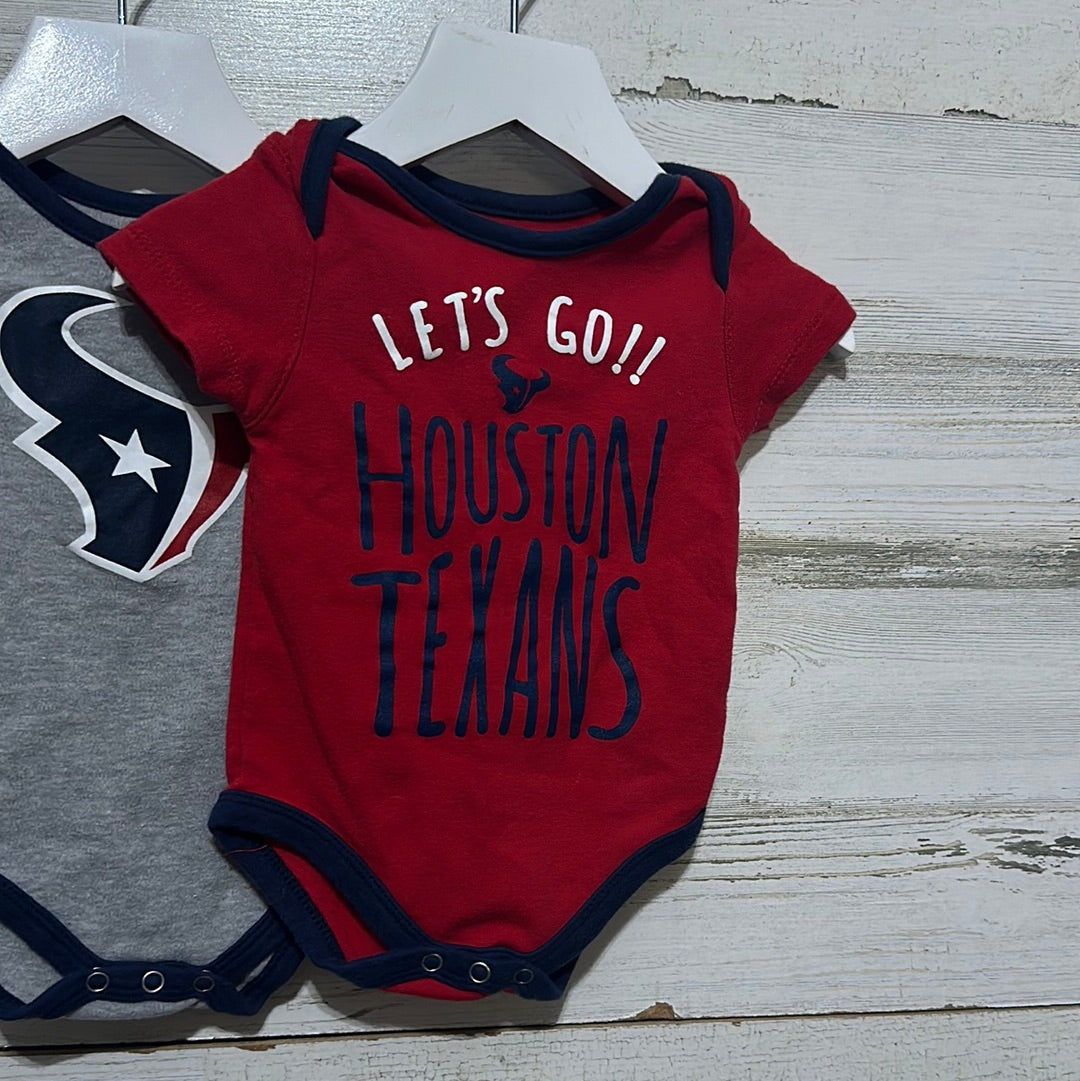 Boys Size 3-6m Texans onesie lot (3 pieces) - good used condition