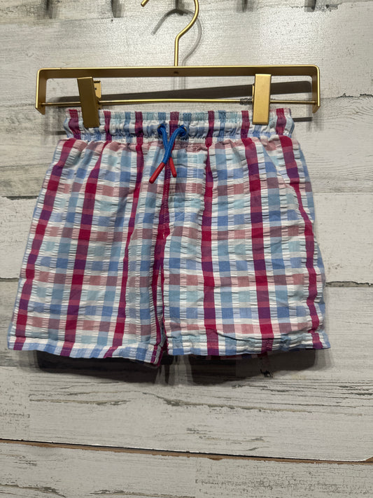 Boys Size 5t Cat and Jack Plaid Swim Trunks - Good Used Condition