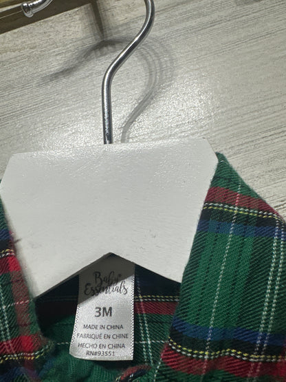 Size 3m Baby Essentials Holiday Plaid Bodysuit With Bowtie - Very Good Used Condition