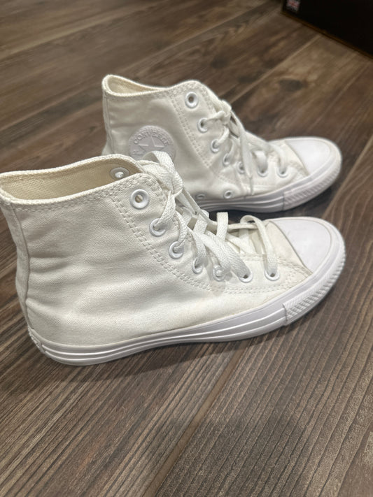 Women’s Size 6 (Men’s 4) Converse All Star All White High Top Shoes - Good Used Condition