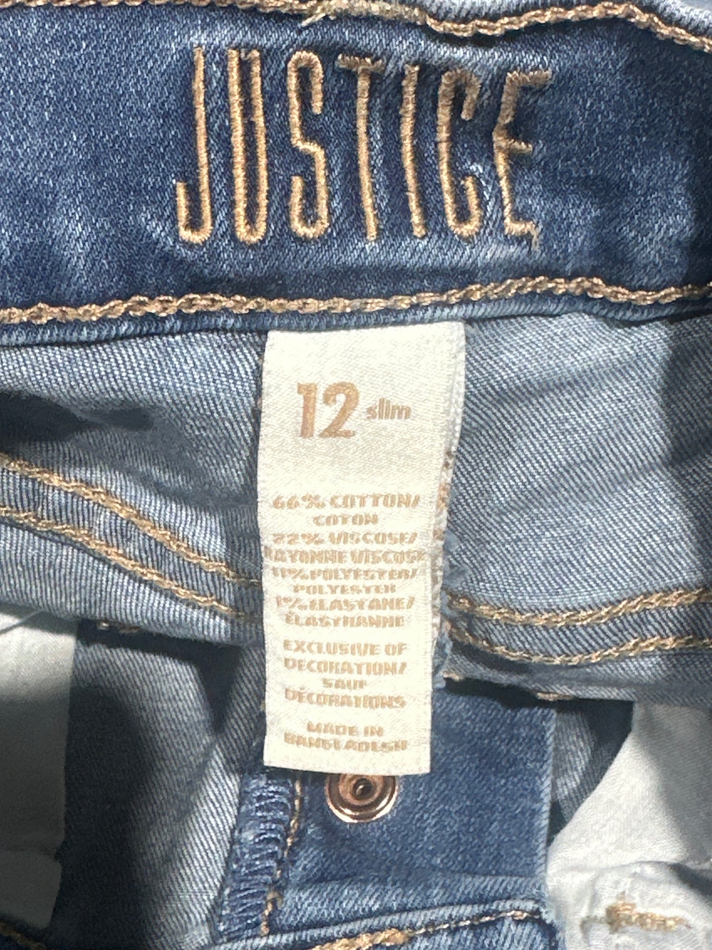 Justice Distressed Shorts - Girls Size 12 Slim - Very Good Used Condition