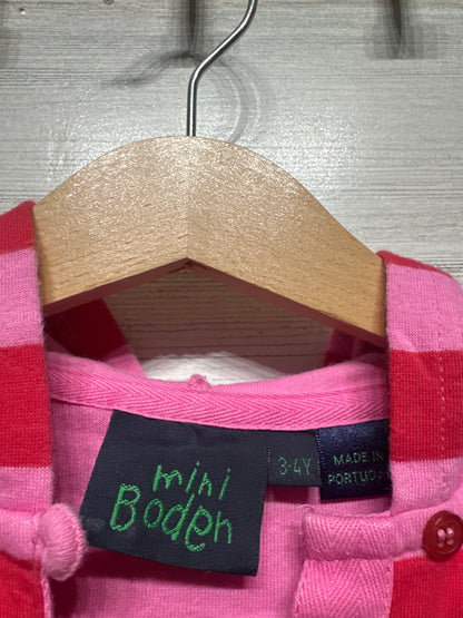 Mini Boden Striped Hooded Dress - Girls Size 3-4 Years - Good Used Condition
