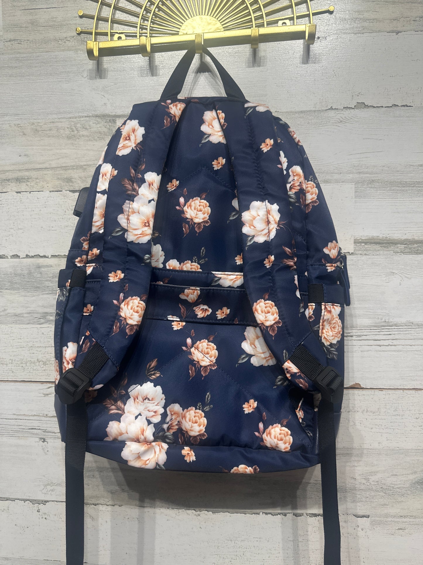 Preowned Navy Floral Backpack - Very Good Used Condition