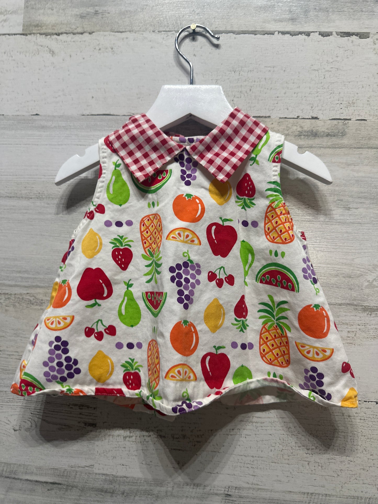 Girls Size 2/3 Ruth Scharf Vintage Fruit Print Top - Good Used Condition