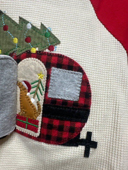 Mud Pie Holiday Interactive Camper Thermal Shirt Boys 4t/5t VGUC