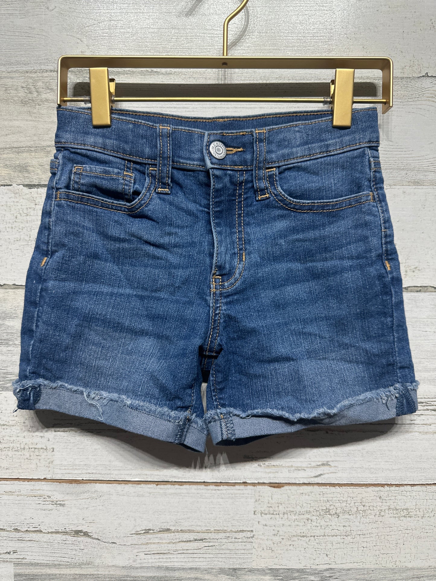 Girls Size 8 Old Navy High Rise Denim Shorts with Adjustable Waist - Very Good Used Condition